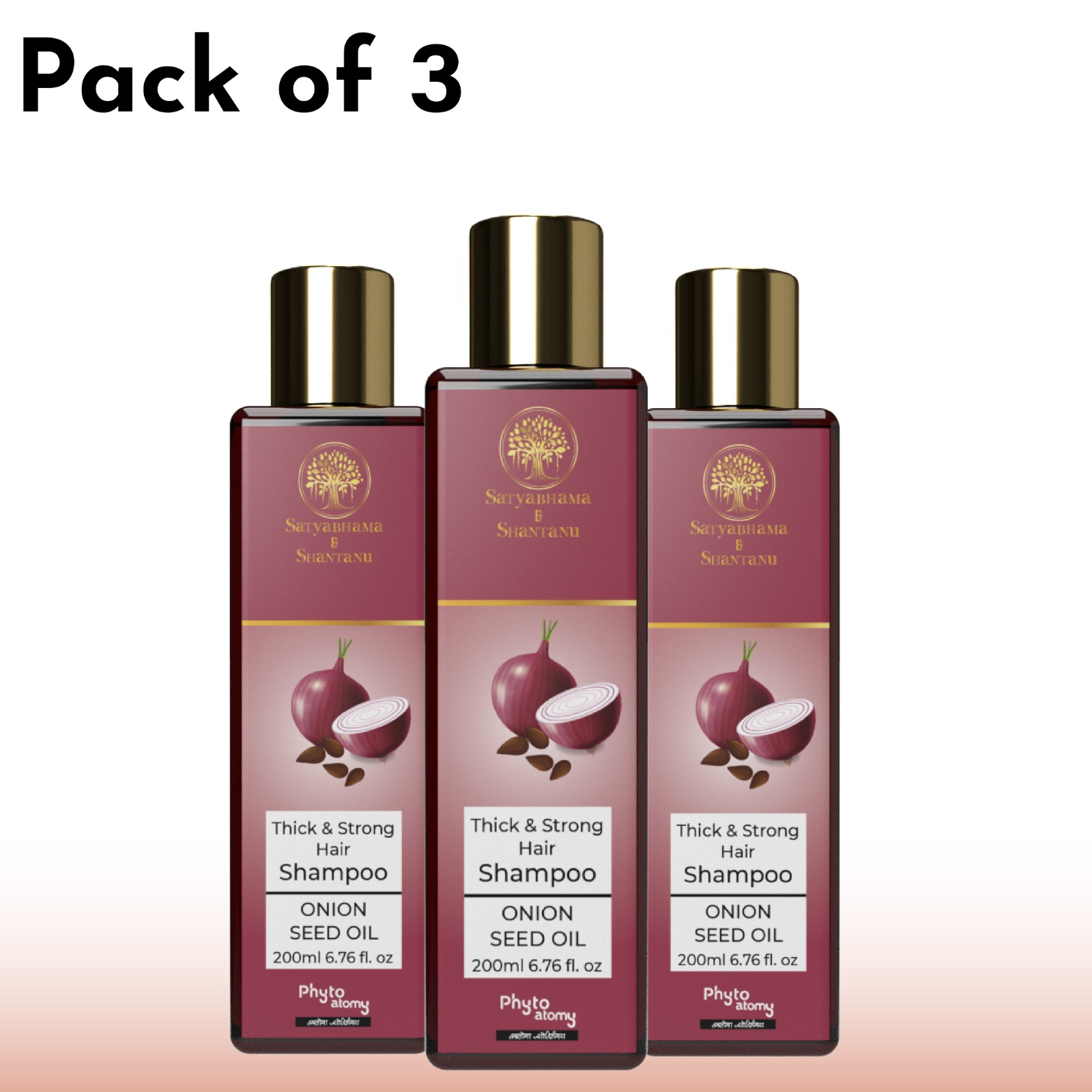 Red Onion Shampoo (200 ml) Pack Of 3